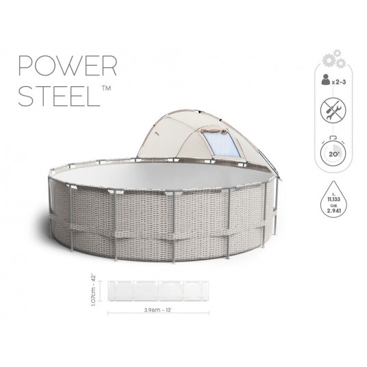 Karkasinis baseinas su stogeliu Bestway Power Steel 396x107cm 5614V