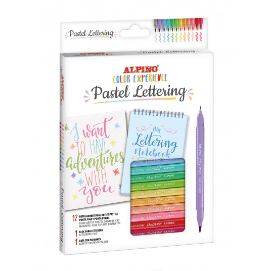 Žymeliai ALPINO Color experience pastel lettering dual brush 10sp
