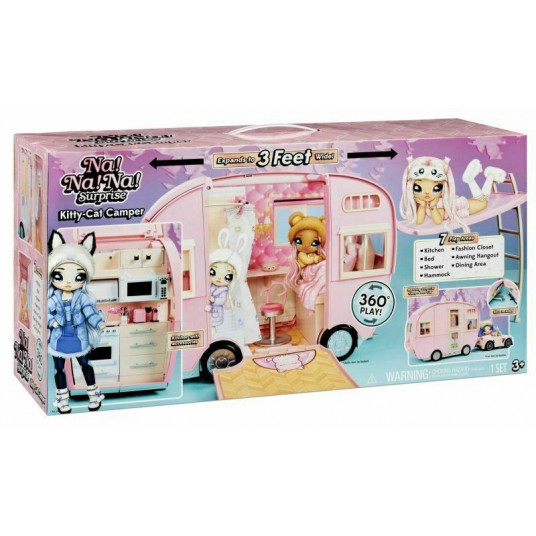 Karavanas lėlėms MGA NA! NA! NA! SURPRISE KITTY-CAT CAMPER 575672 Rožinė