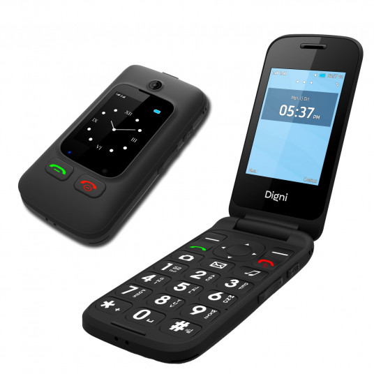  Digni Flip by eSTAR Clamshell Phone 2.4''+ 1.77" Black 
