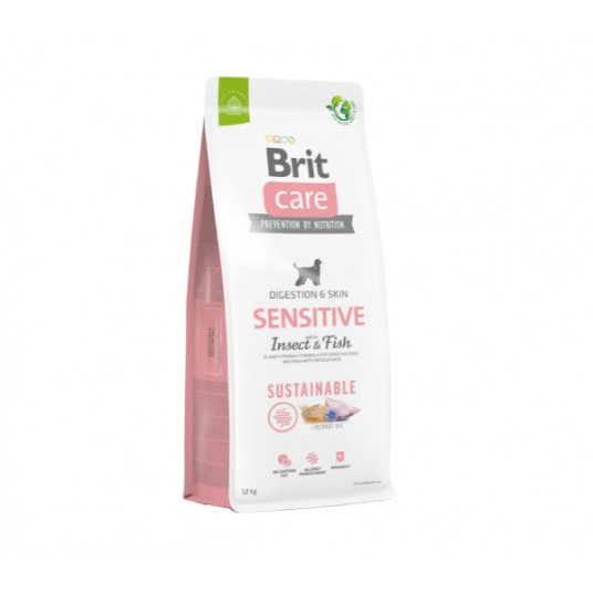 Brit Care Sustainable Sensitive Insect&Fish dešra maistas šunims su vabzdžiais ir žuvimi 12 kg