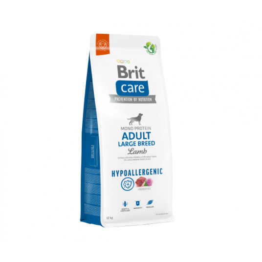 Brit Care Hypoallergenic Adult Didelės veislės ėrienos dešra maistas šunims su ėriena 12 kg