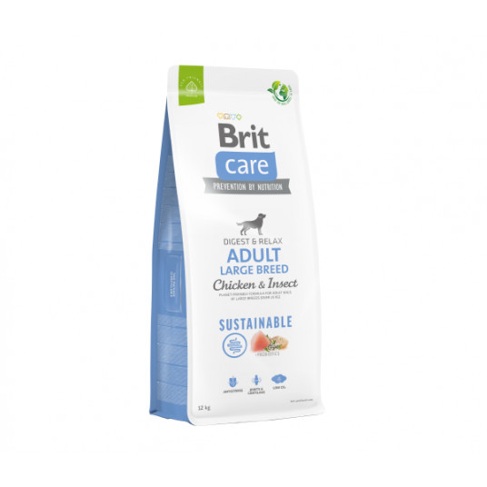 Brit Care Sustainable Adult Large Breed Chicken&Insect dešra maistas šunims su vištiena ir vabzdžiais 12 kg