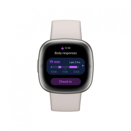 Išmanusis Laikrodis Fitbit Sense 2, Lunar White/Platinum