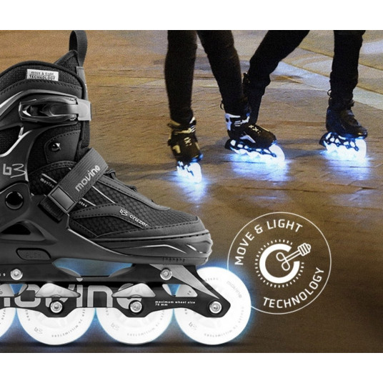 Movino Cruzer B3 Rollerblades LED lemputės 34-37 dydžio