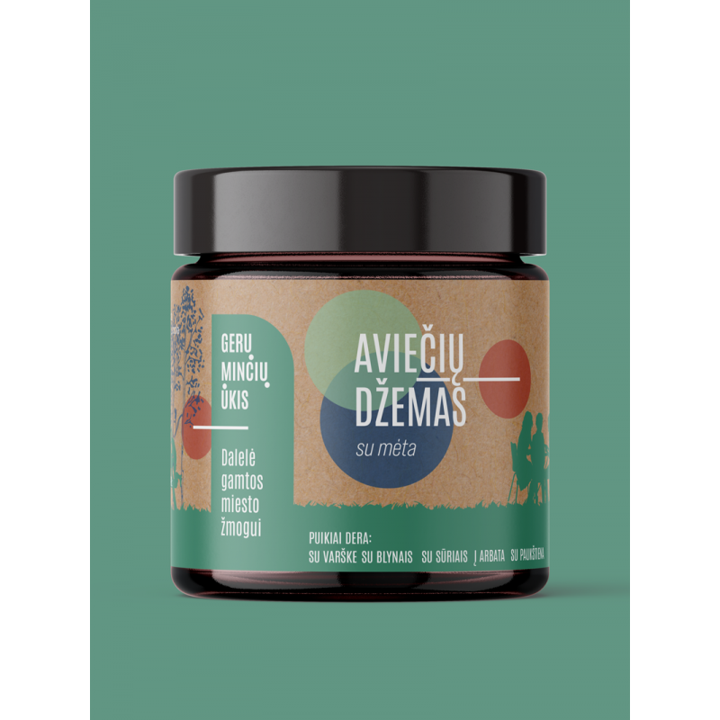 Aviečių džemas su mėta, 230g