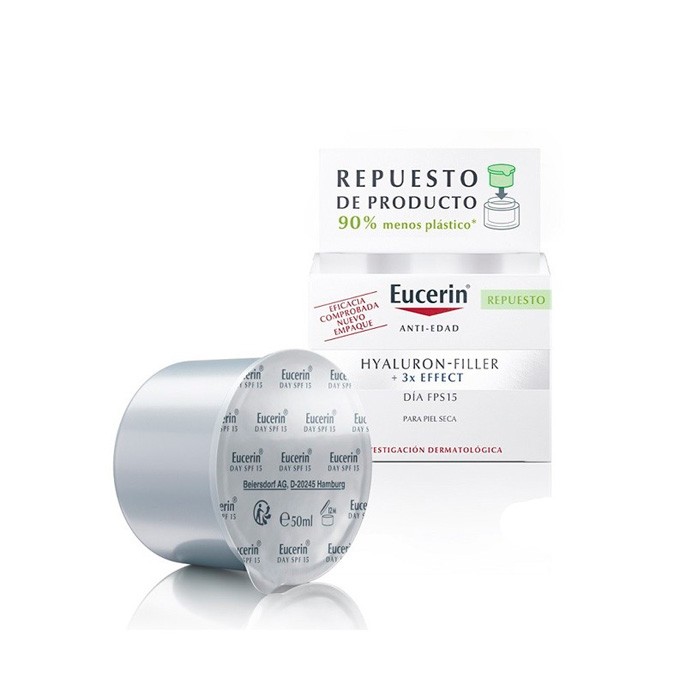 dieninis veido kremas moterim Eucerin Hyaluron Filler Day Dry Skin SPF15 papildymas  50ml
