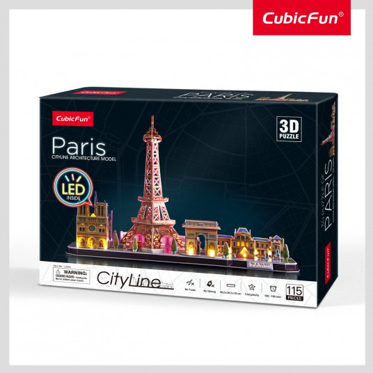 CUBICFUN City Line 3D dėlionė su LED (didelė)„Paryžius"