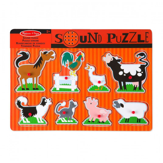 MELISSA & DOUG Dėlionė su garsais „Ūkio gyvūnai"