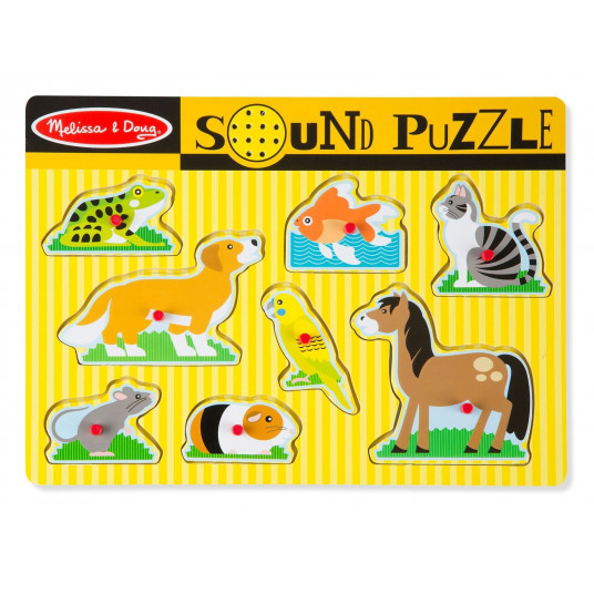 MELISSA&DOUG Skambanti dėlionė „Naminiai gyvūnai“