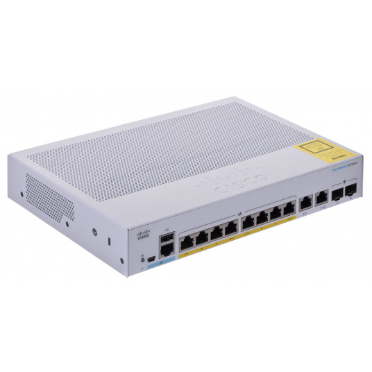 Cisco CBS350-8FP-E-2G-EU tinklo komutatorius Valdomas L2/L3 Gigabit Ethernet (10/100/1000) Sidabras