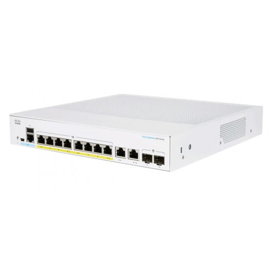 Cisco CBS250-8P-E-2G-EU tinklo komutatorius Valdomas L2/L3 Gigabit Ethernet (10/100/1000) Sidabras