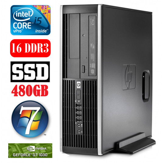 HP 8100 Elite SFF i5-650 16GB 480SSD GT1030 2GB DVD WIN7Pro