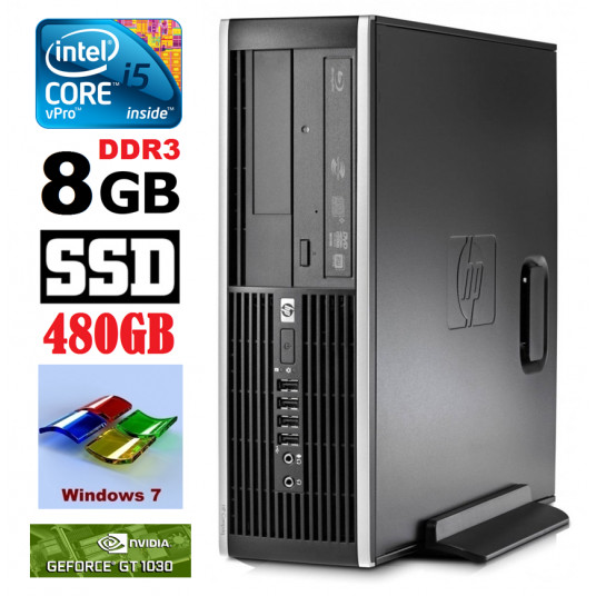  HP 8100 Elite SFF i5-650 8GB 480SSD GT1030 2GB DVD WIN7Pro 