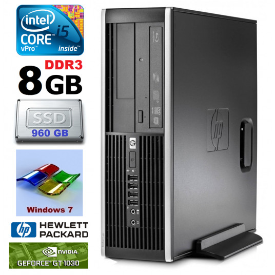  HP 8100 Elite SFF i5-650 8GB 960SSD GT1030 2GB DVD WIN7Pro 