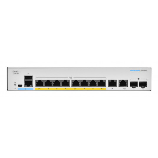 Cisco CBS350-8P-E-2G-EU tinklo komutatorius Valdomas L2/L3 Gigabit Ethernet (10/100/1000) Sidabras