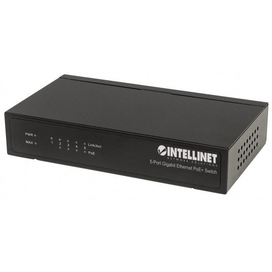 Intellinet 561228 tinklo komutatorius Ne-valdomas Gigabit Ethernet (10/100/1000) Maitinimas per Eternetą (PoE) Juoda