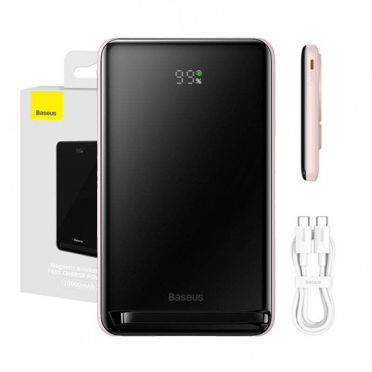 Baseus magnetinis laikiklis 10000mAh 20W rožinis
