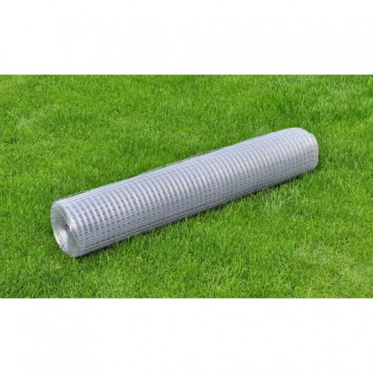  Tinklinė tvora, sidabrinė, kvadrat., 1x25m, cinkuotas plienas 