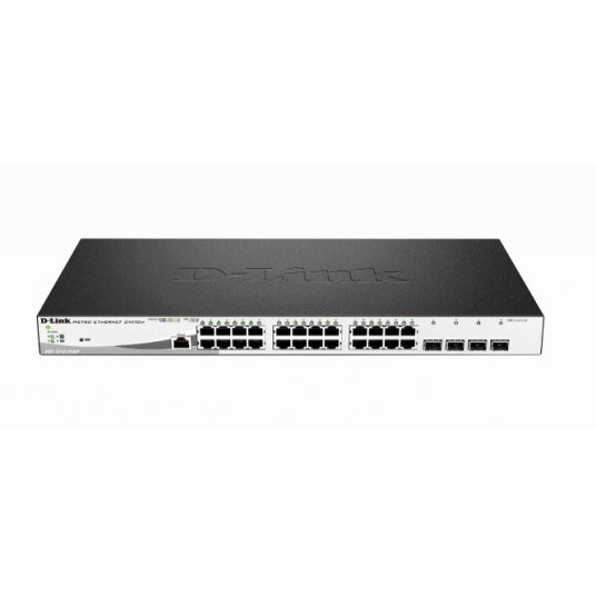 D-Link DGS-1210-28MP tinklo komutatorius Valdomas L2 Gigabit Ethernet (10/100/1000) Maitinimas per Eternetą (PoE) 1U Juoda, Pilka