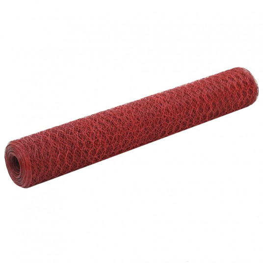  Vielos tinklas su PVC danga, raudonas, 25x1m 