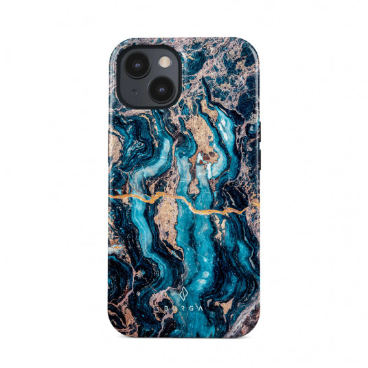 Dėklas Burga iPhone 13 Mystic River - Blue Marble Tough