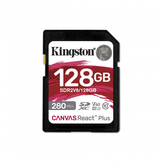 Kingston SDXC 128GB Canvas React Plus SDXC UHS-II 280R/100W U3 V60