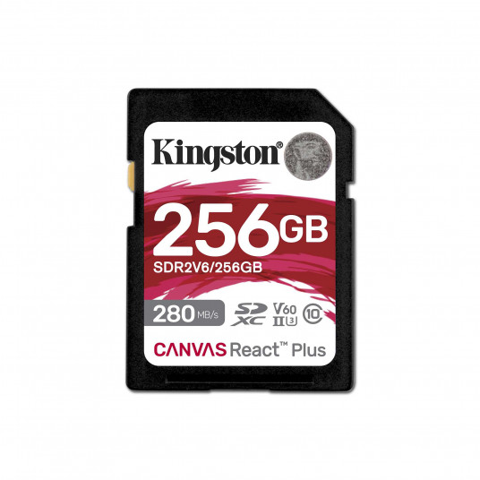 Kingston SDXC 256GB Canvas React Plus SDXC UHS-II 280R/100W U3 V60