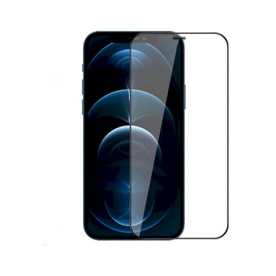 "2in1 HD Full Screen Tempered Glass iPhone 12" Black