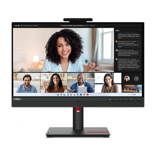 61cm/24" (1920x1080) Lenovo ThinkVision T24mv-30 16:9 FHD IPS 75Hz 4ms HDMI DP USB-C garsiakalbis juodas