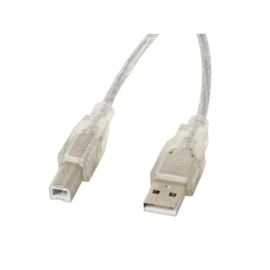 Lanberg CA-USBA-12CC-0030-TR USB kabelis 3 m USB 2.0 USB B Permatomas