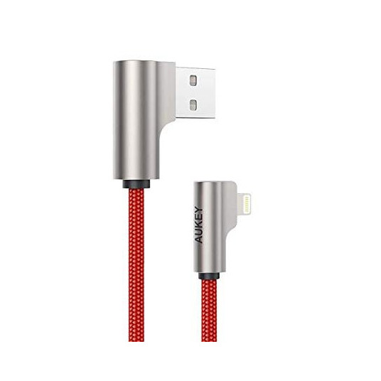 AUKEY CB-AL01 Raudonas OEM itin greitas nailoninis greitojo įkrovimo žaibo-USB kabelis | 2 m | MFi Apple sertifikatas