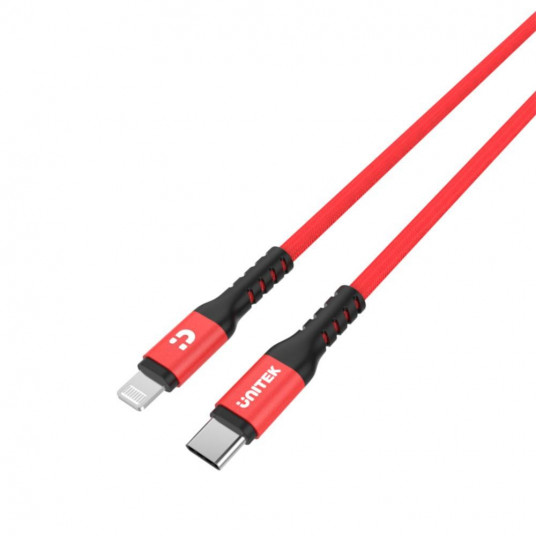 UNITEK C14060RD „Lightning“ kabelis 1 m Raudona