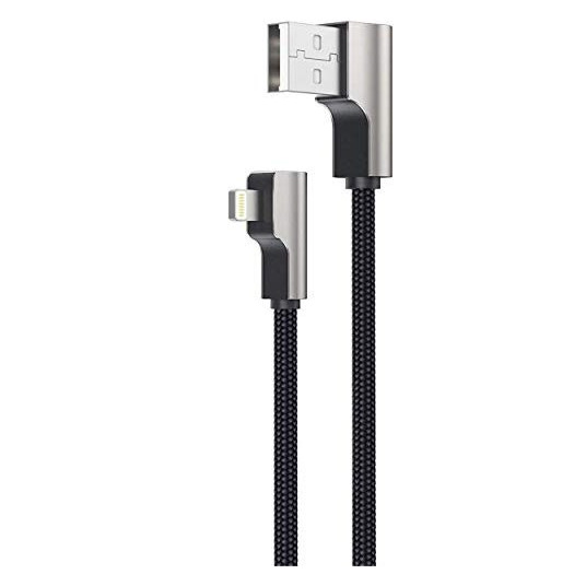 AUKEY CB-AL01 Juodas OEM itin greitas nailoninis greitojo įkrovimo žaibo-USB kabelis | 2 m | MFi Apple sertifikatas