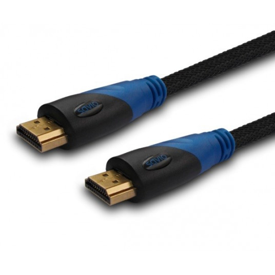 Savio CL-07 HDMI kabelis 3 m HDMI A tipo (standartinis) Juoda, Mėlyna