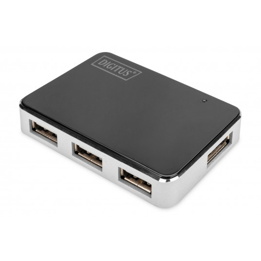 Digitus DA-70220 sąsajos šakotuvas USB 2.0 Mini-B 480 Mbit/ai Juoda, Sidabras