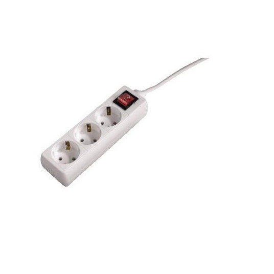 Extensioncord Hama 3-Ways, Switch, 1.4m, White