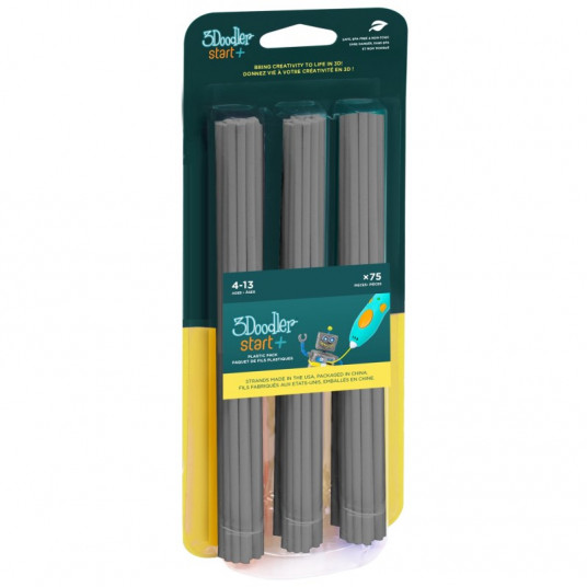 3Doodler Start 3DS-ECO08-GREY-75 eksploatacinė medžiaga 3D spausdintuvams Kompostuojamas plastikas Pilka 1 g
