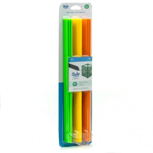 3Doodler Create+ Filament 75 PLA neonorange neongelb neongrün\"Citrus Glow Polilatinė rūgštis (PLA) Žalia, Oranžinė, Geltona 2 g