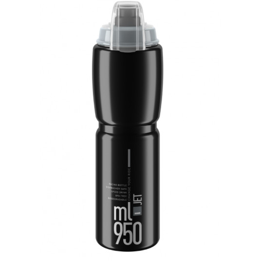 Gertuvė Elite Jet Plus Black Grey logo 950ml juoda