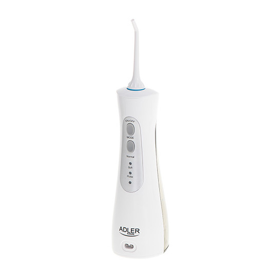 Adler Travel Oral Irrigator AD 2176 Burnos drėkintuvas, 150 ml, galvučių skaičius 2, baltas, dantų valymo režimų skaičius 3