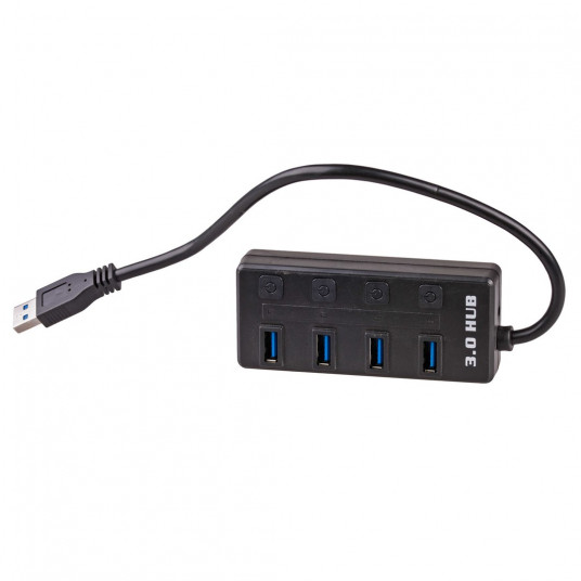 Akyga AK-AD-33 sąsajos šakotuvas USB 3.2 Gen 1 (3.1 Gen 1) Type-A 500 Mbit/ai Juoda