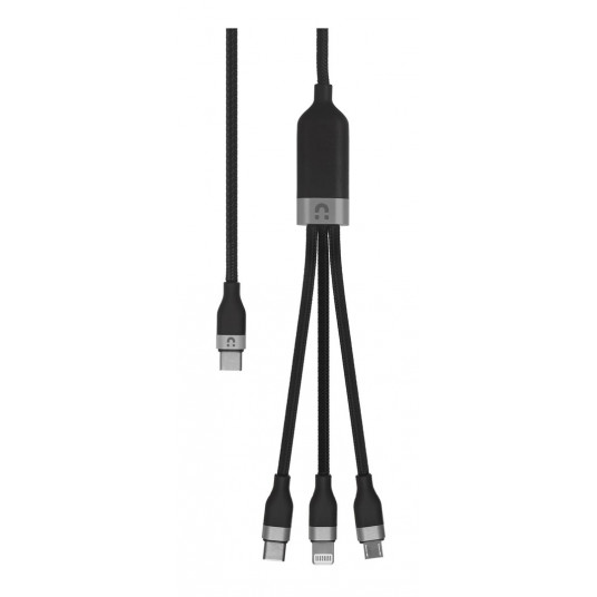 UNITEK USB KABELIS 3IN1, USBC, MICROUSB, LIGHTNING, 1,5 M