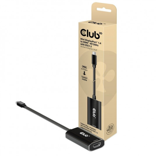 CLUB 3D CAC-1186 vaizdo kabelio adapteris 0,15 m Mini DisplayPort HDMI A tipo (standartinis) Juoda