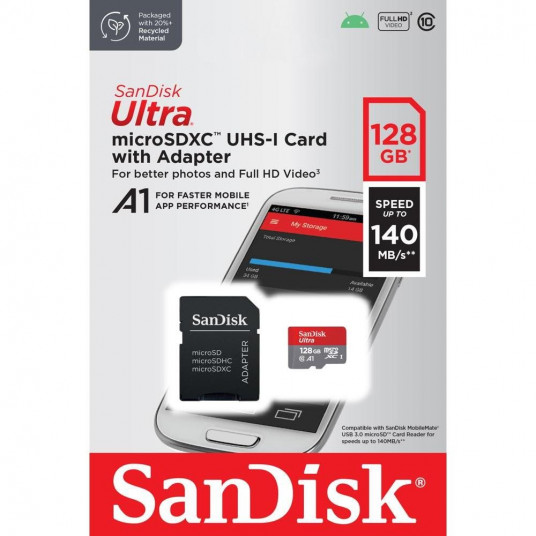 SanDisk Ultra microSDXC 128GB atminties kortelė