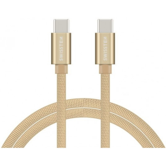 Swissten Textile Fast Charge 3A USB-C / USB-C duomenų ir įkrovimo laidas 1,2 m