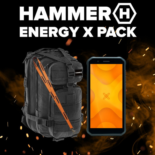 Išmanusis telefonas Hammer Energy X 64GB juoda/oranžinė