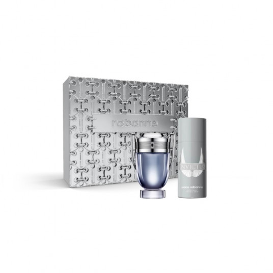 Paco Rabanne Invictus tualetinio vandens purškiklis 100 ml 2 dalių rinkinys, 2023 m. Kalėdos