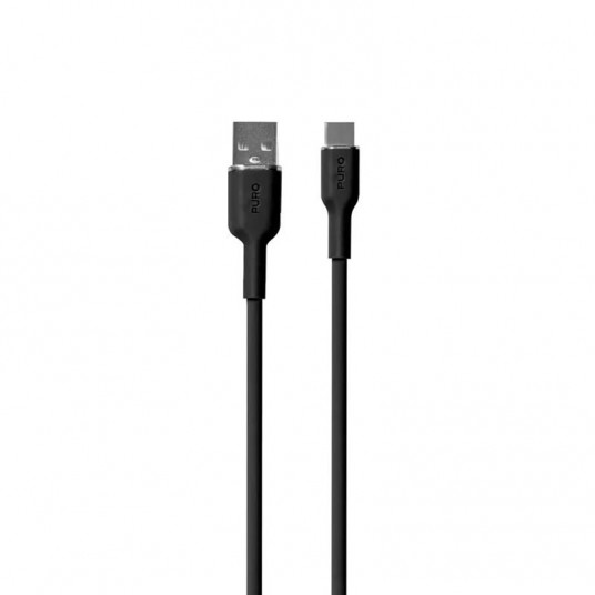Kabelis Puro Soft USB/USB-C 1,5m, juodas