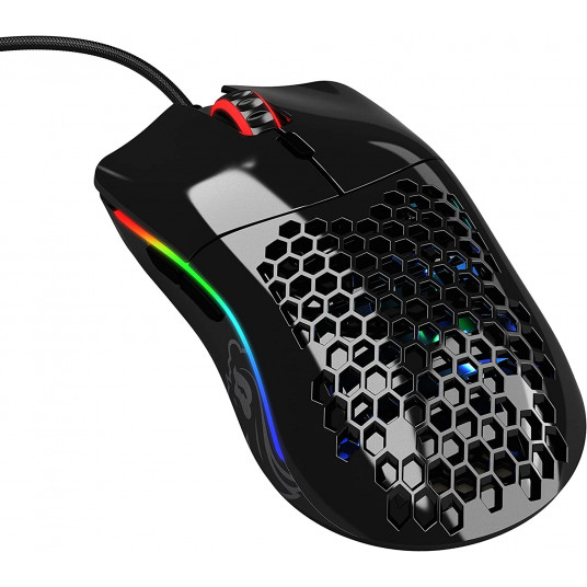 Glorious Gaming Mouse Mouse O RGB LED lemputė, žaidimų, blizgi juoda